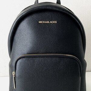 Michael Kors Erin Medium Black/Gold Pebbled Leather Convertible Backpack